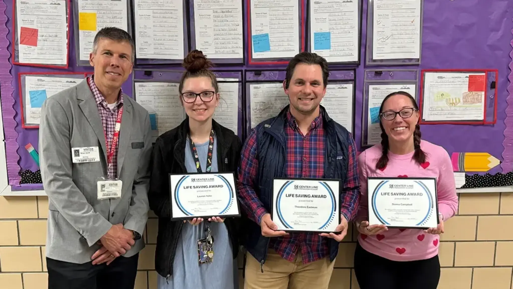 Three Center Line Prep Staff Members Honored for Heroic Response