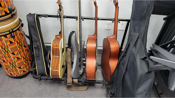 K-8 School in Colorado Springs: Guitars donated to Mountain View Academy by their School Board.
