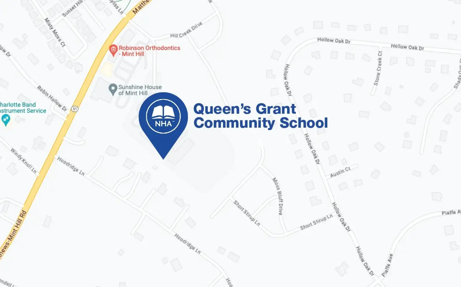 Map for Queen's Grant Community School