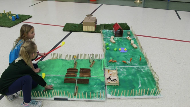 student built mini golf course