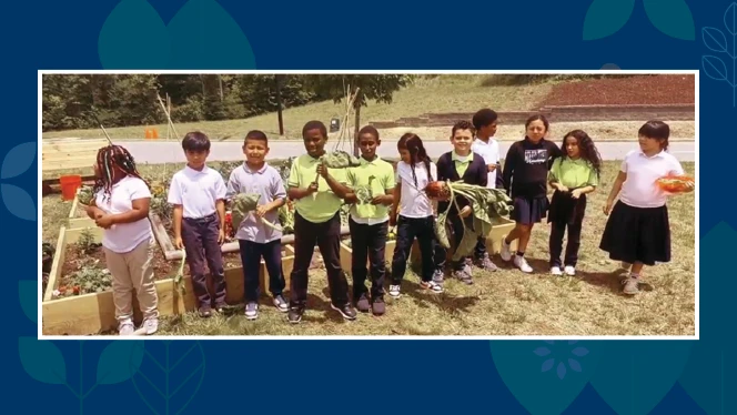 K-8 School in Greensboro: Gate City fifth graders help bring community garden alive.
