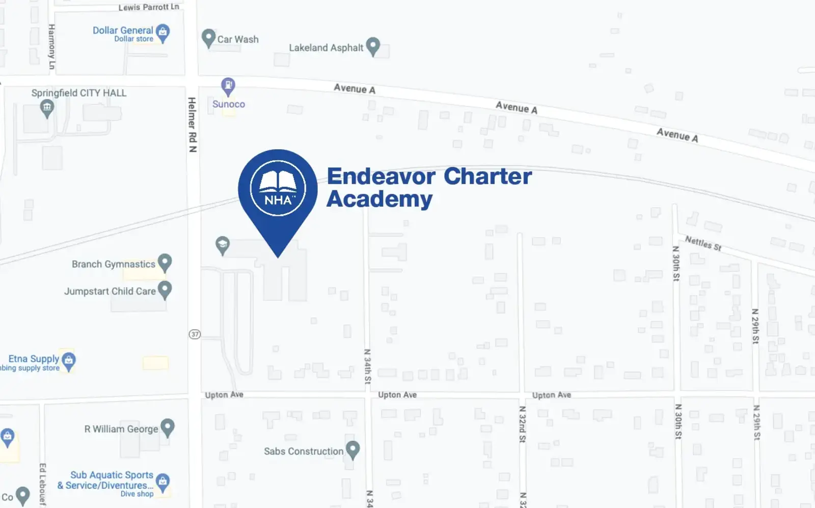 Map for Endeavor Charter Academy