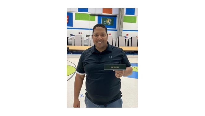 Steven Ventura received South Pointe’s “Boss” award in April. Steven Ventura received South Pointe’s “Boss” award in April.