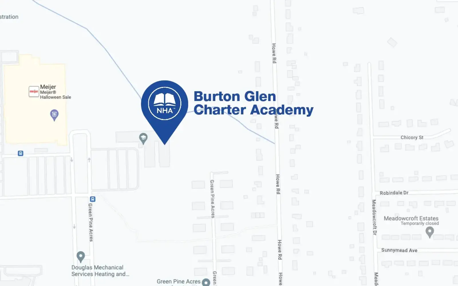 Map for Burton Glen Charter Academy
