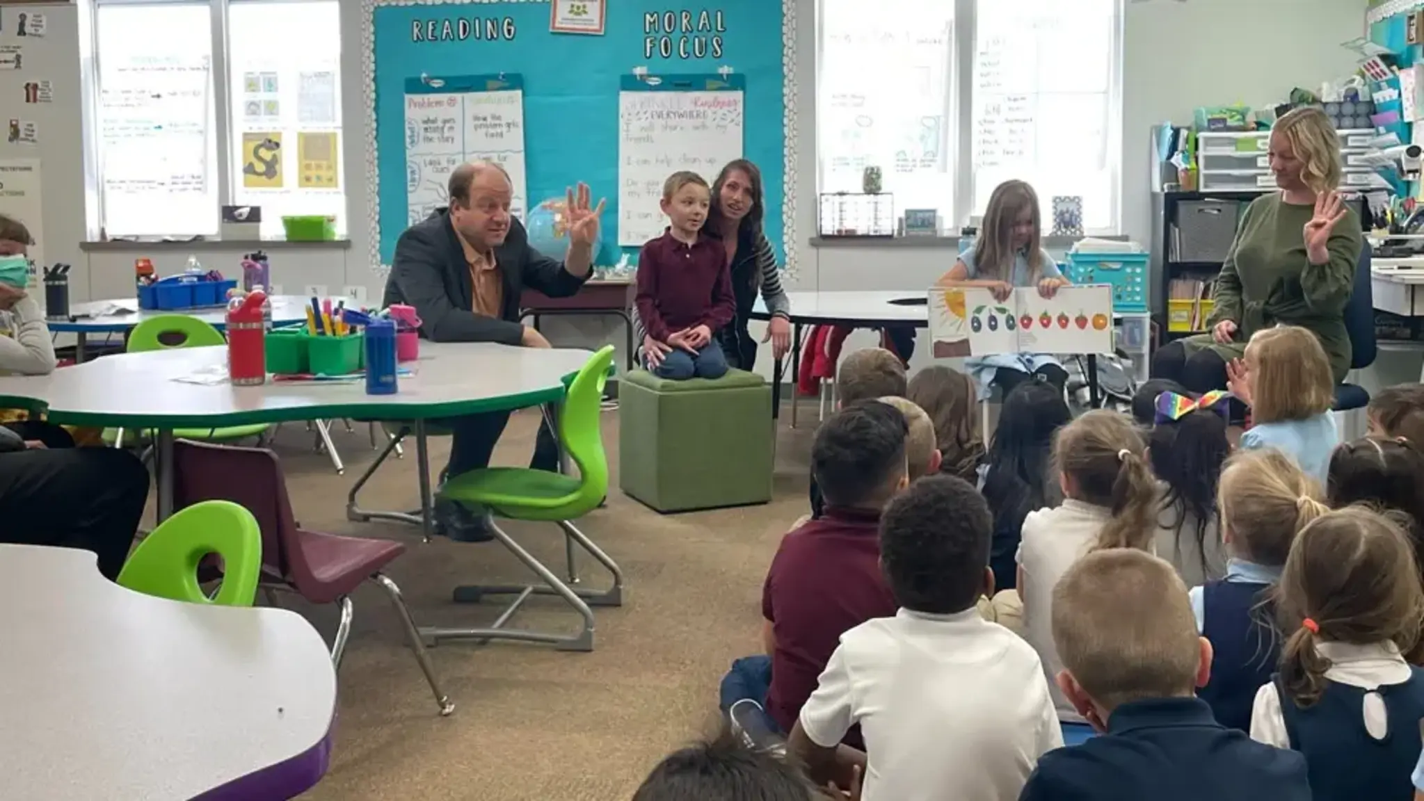 Landmark Kindergartners Read to Gov. Jared Polis for March is Reading Month