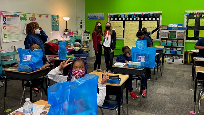 Detroit Merit students receive Balance Boxes