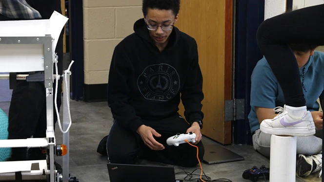 High School in Kentwood: Grand River Preparatory High School's Robotics team builds a robot.