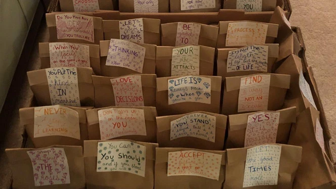 Rows of meal bags