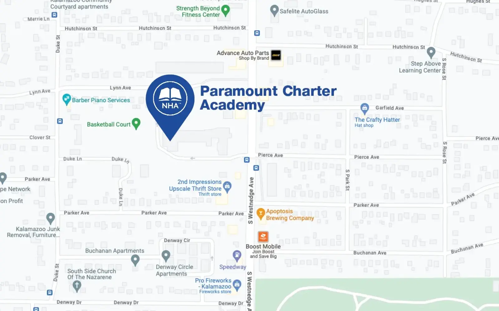 Map for Paramount Charter Academy