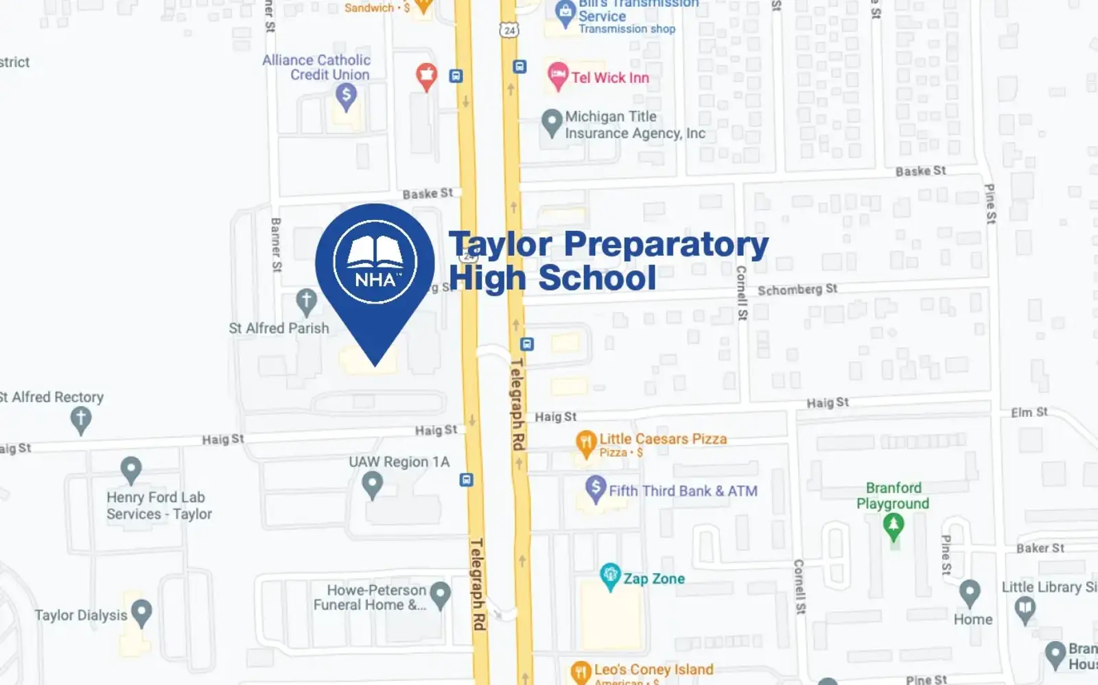 Map for Taylor Preparatory High School