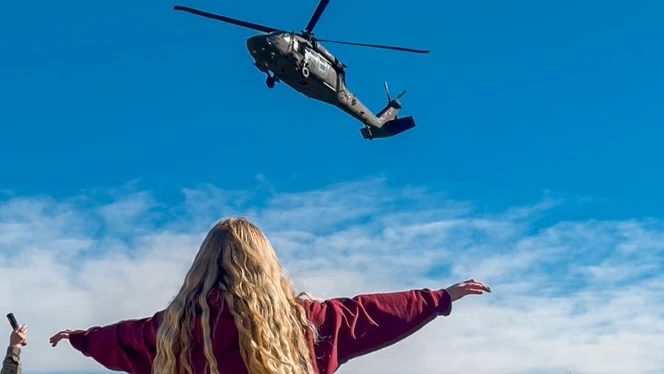 K-8 School in Brighton: Foundations Academy students get a special visit from a Black Hawk.