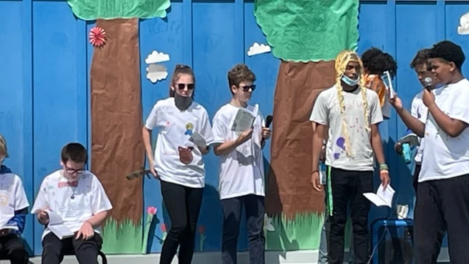 student readsd from a script
