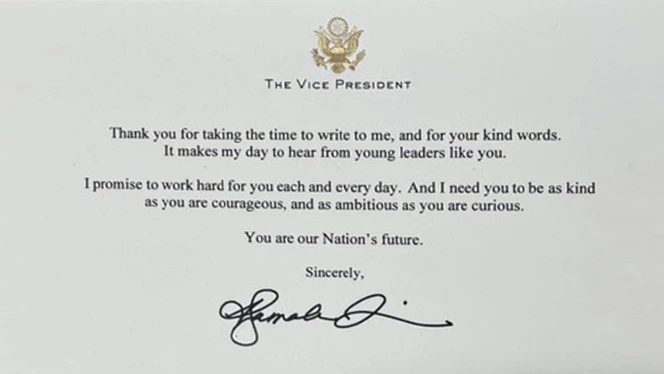 Letter from Vice President Harris