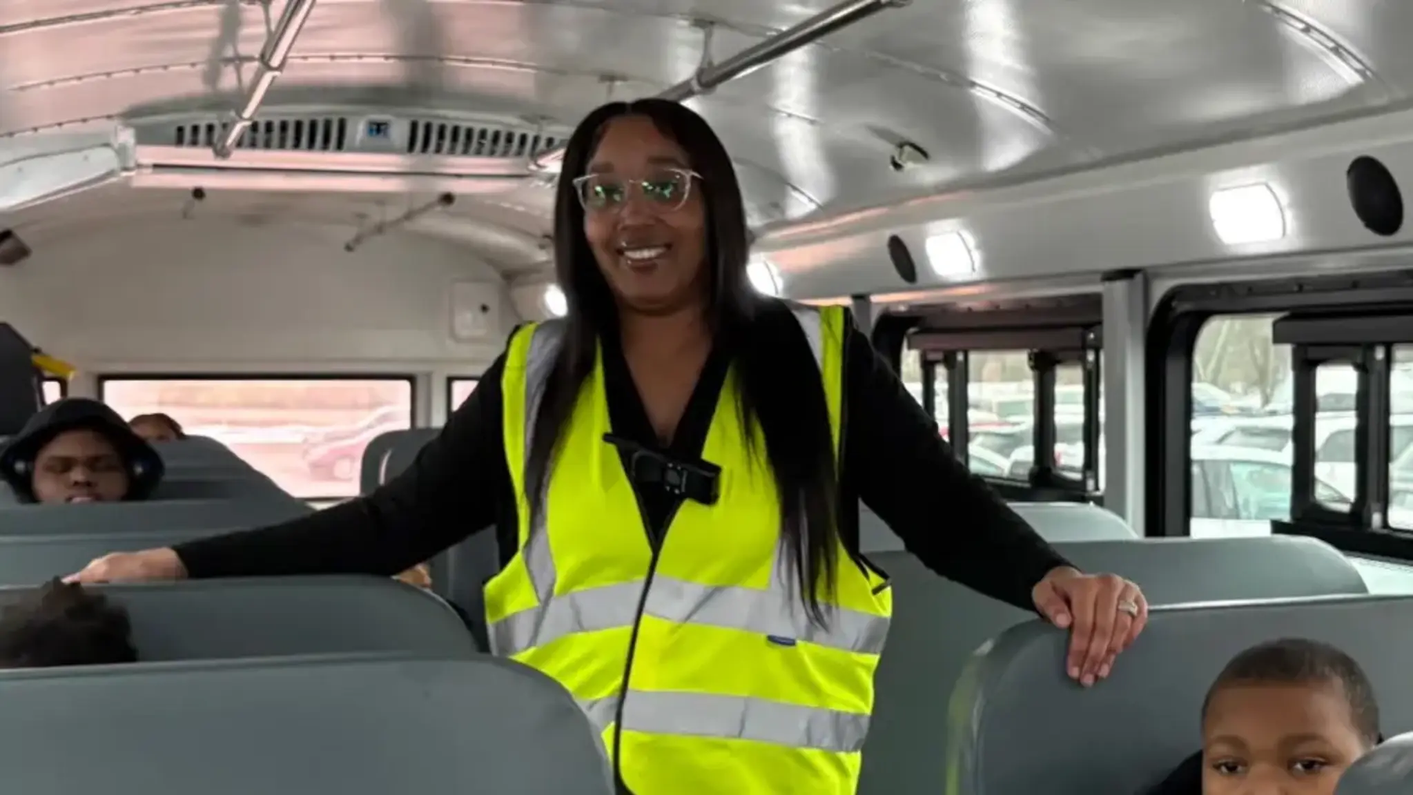 Liaison Helps Students on the Bus, Families with Positive Vibes