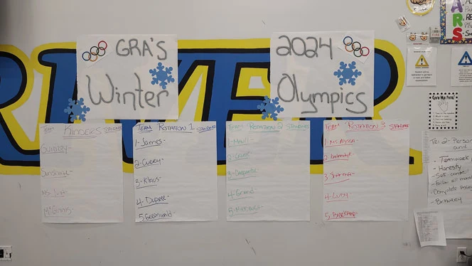 GRA Winter Olympics schedule