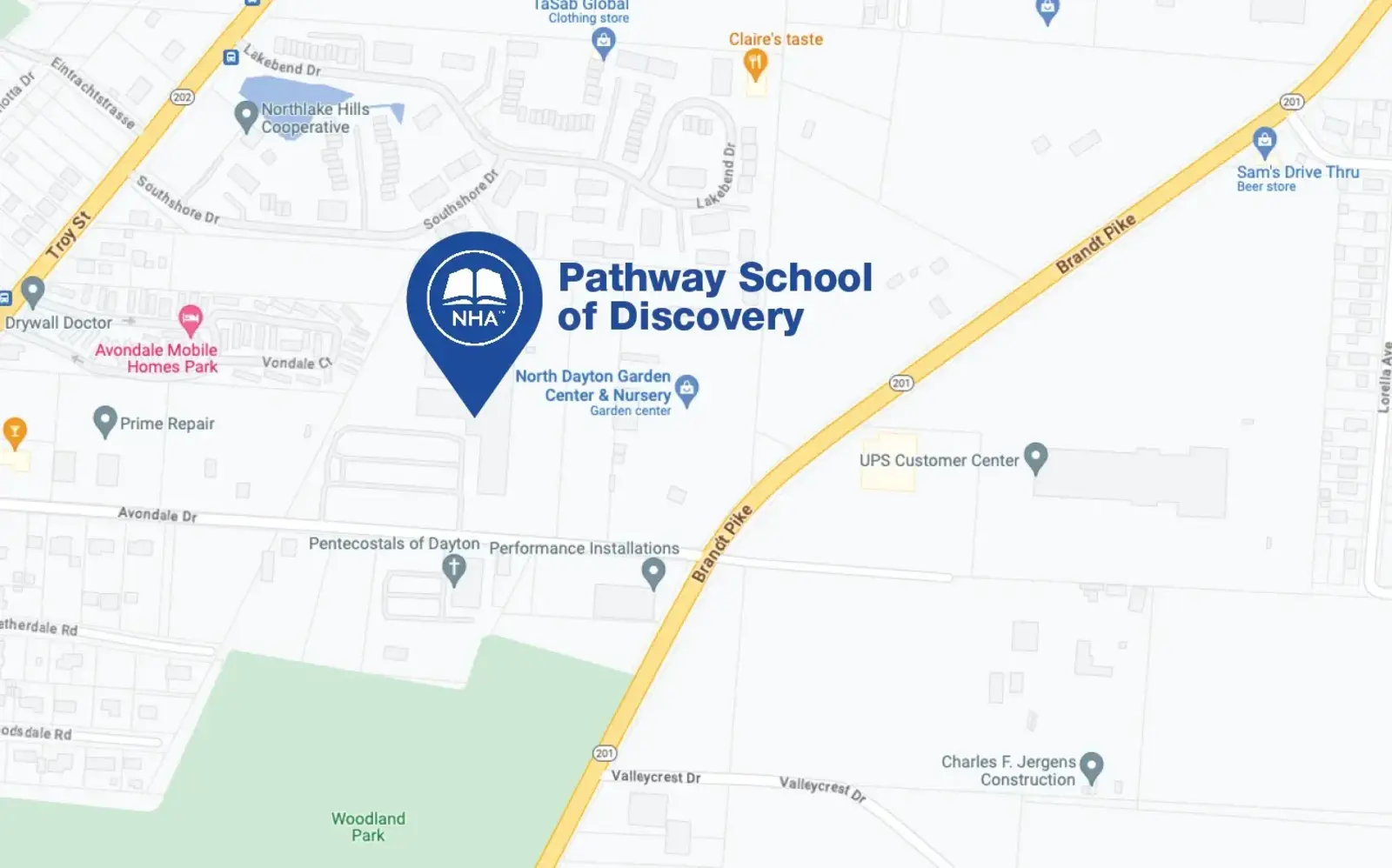 Map for Pathway School of Discovery