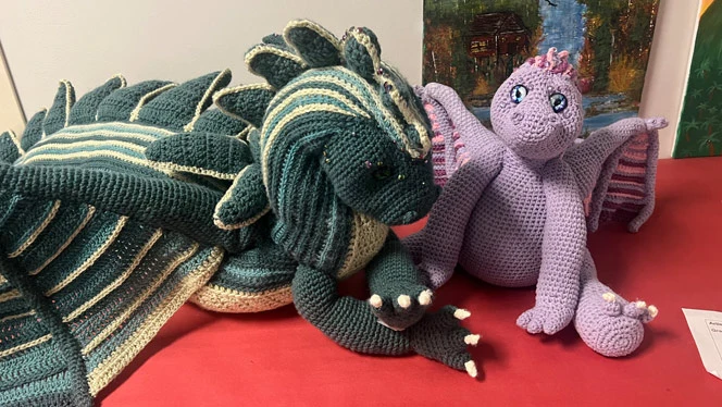 K-8 School in Walker: Walker student Amelia Witherspoon's crocheted dragons.