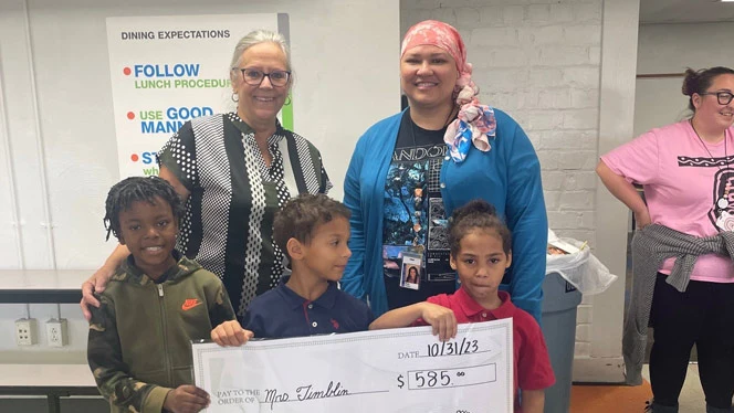 Stambaugh students and staff raised $585 for Shana Timblin as part of Breast Cancer Awareness Month in October.