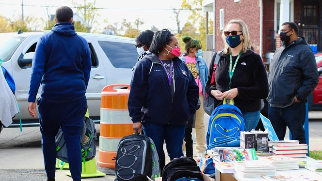 Founder's Brewery donates backpacks to Detroit Enterprise Students