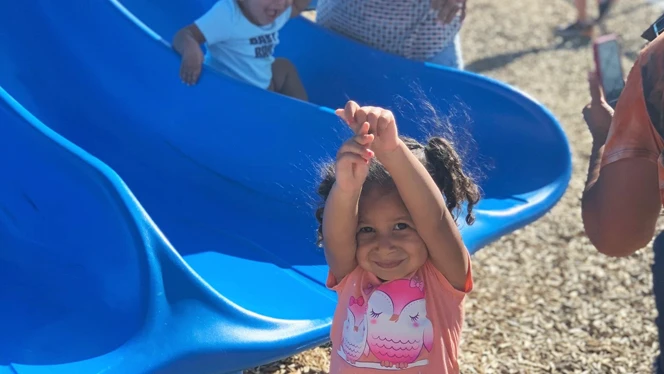 Student on playground.