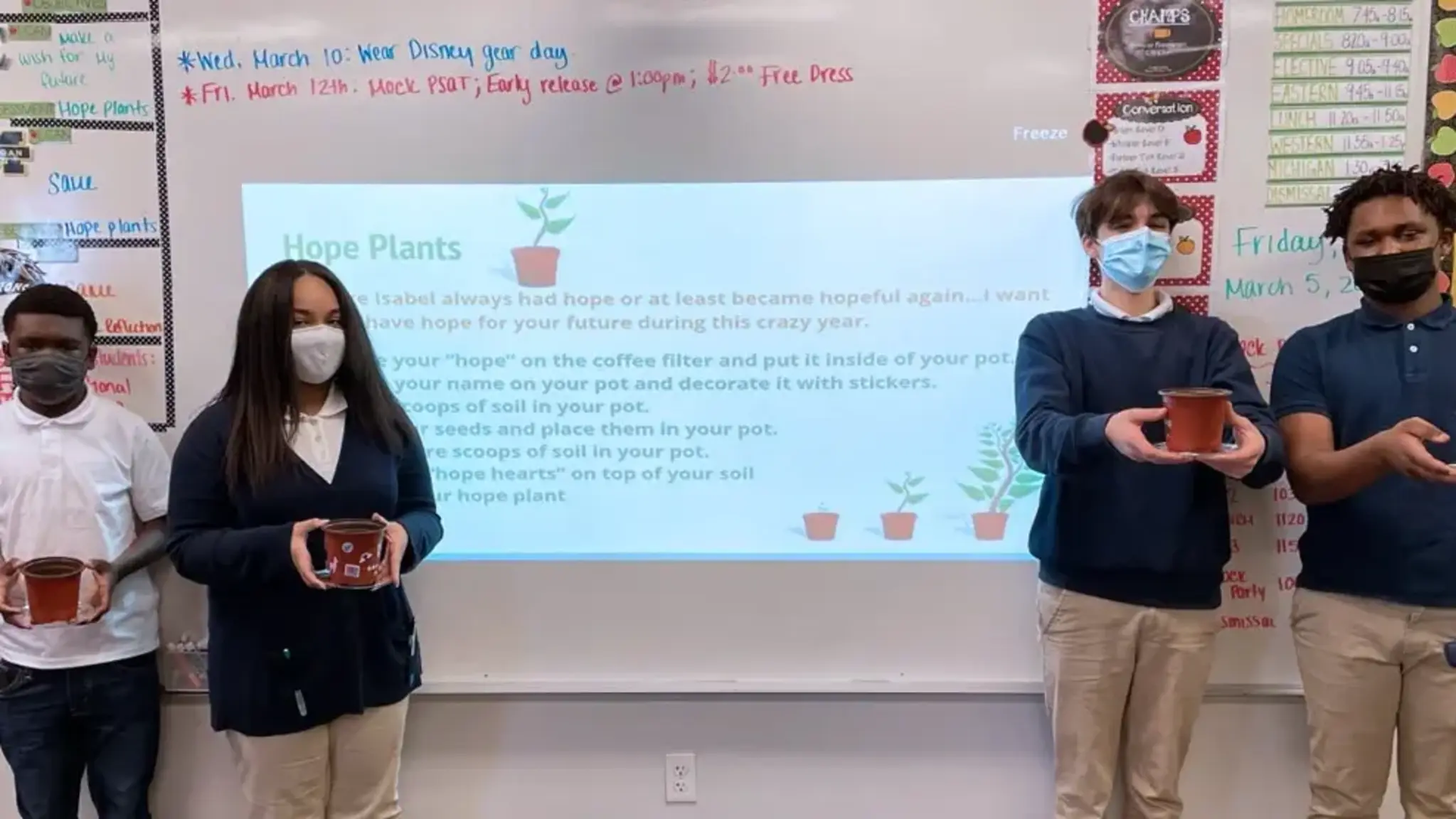 Quest Students Plant Hope Plants Aligning with Classroom Reading