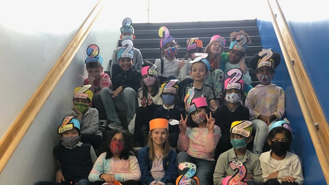 Endeavor students with 2 hats