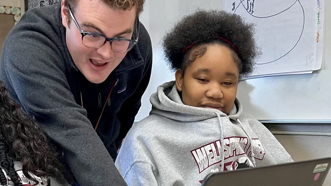 Joe McCarthy with student