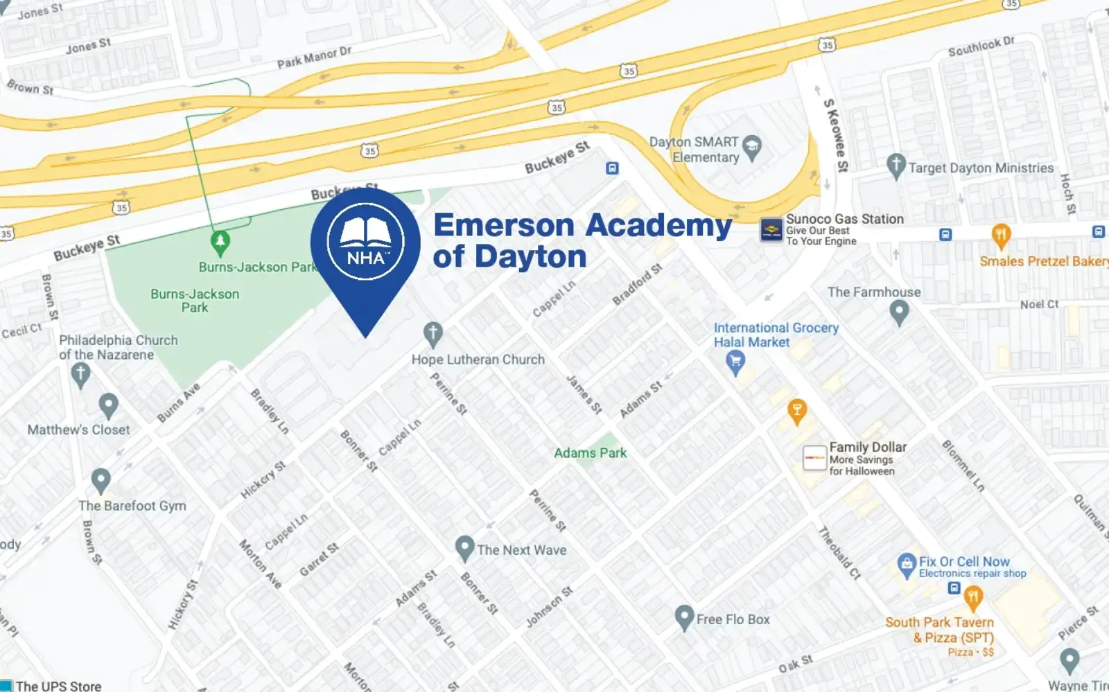 Map for Emerson Academy