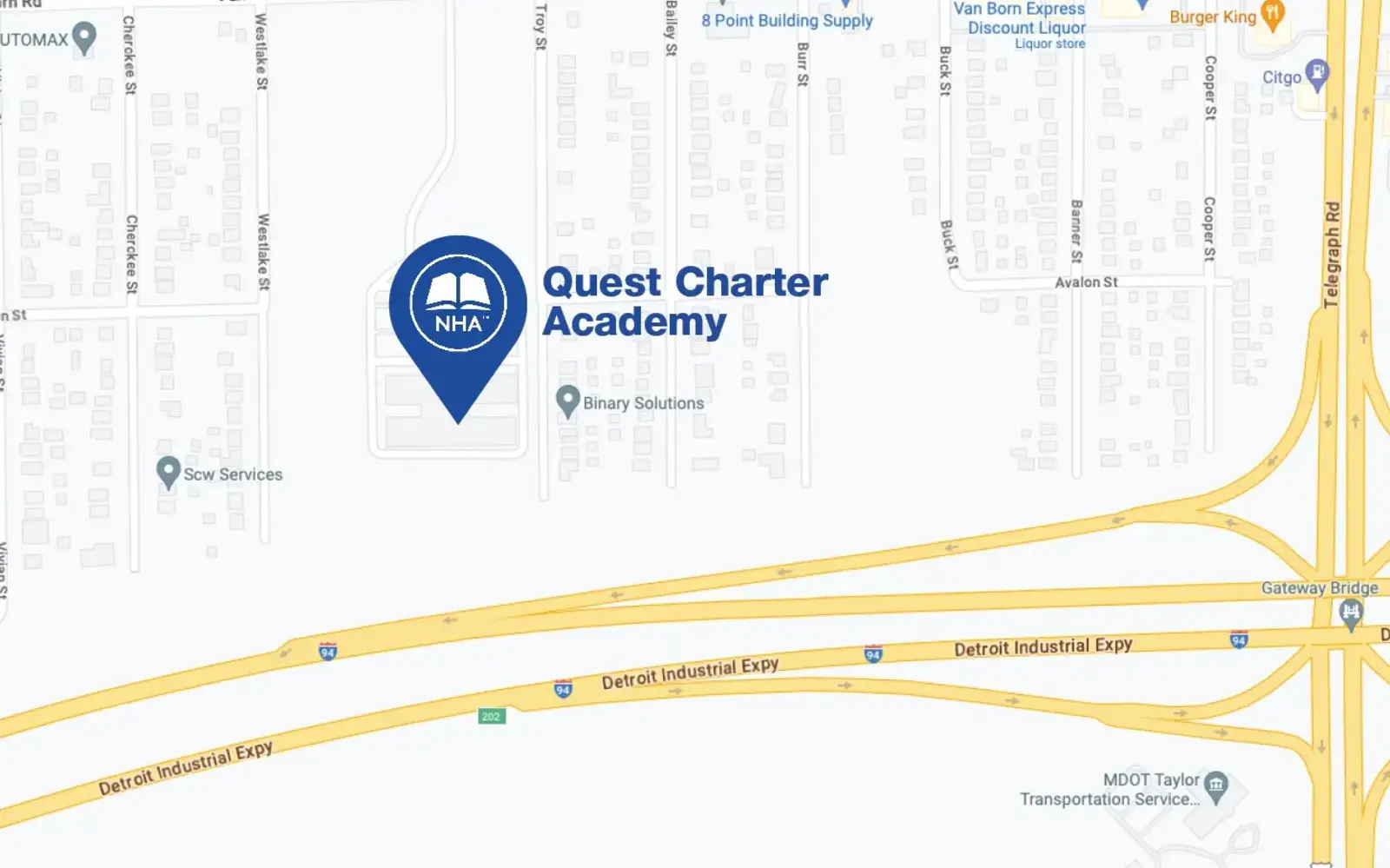 Map for Quest Charter Academy