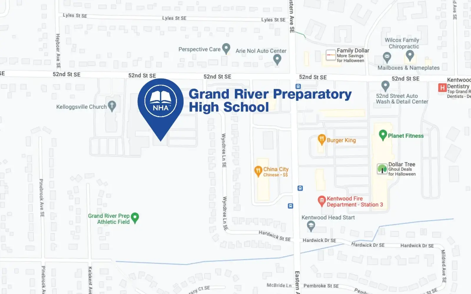 Map for Grand River Preparatory High School