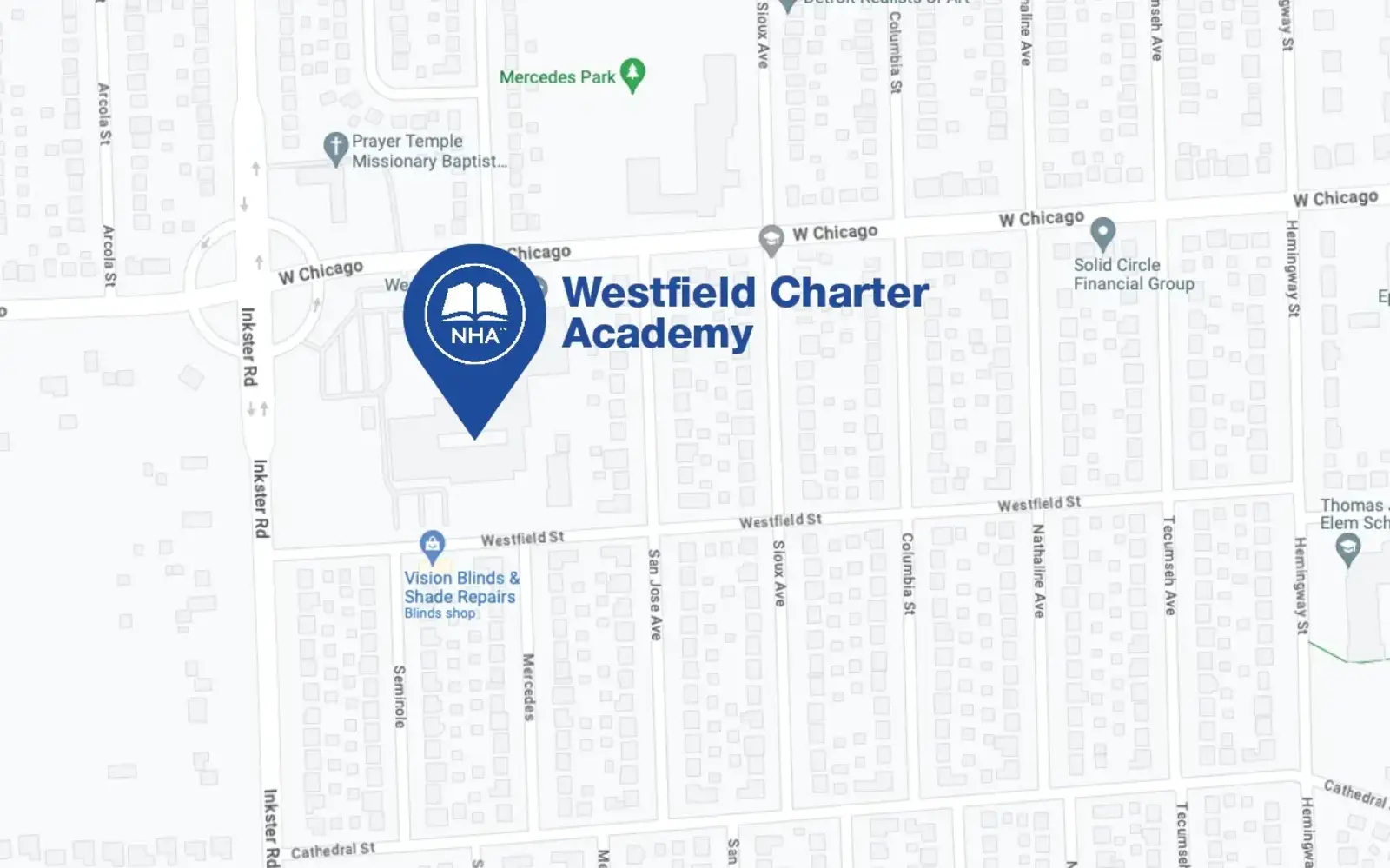 Map for Westfield Charter Academy