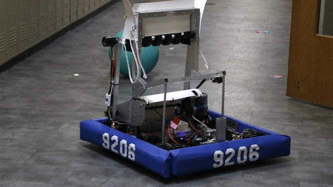 High School in Kentwood: Grand River Preparatory High School's Robotics team builds a robot.