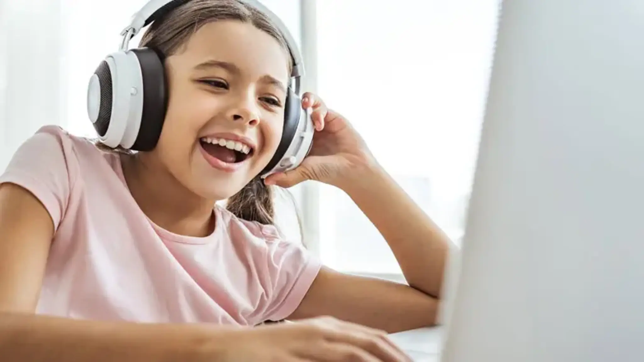 Student sitting at computer