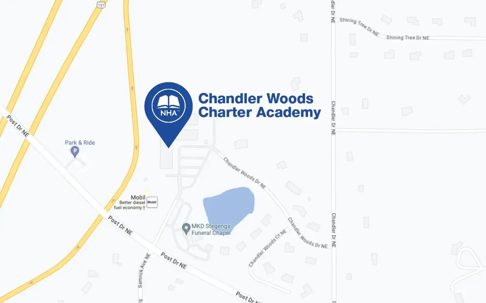 Map for Chandler Woods Charter Academy