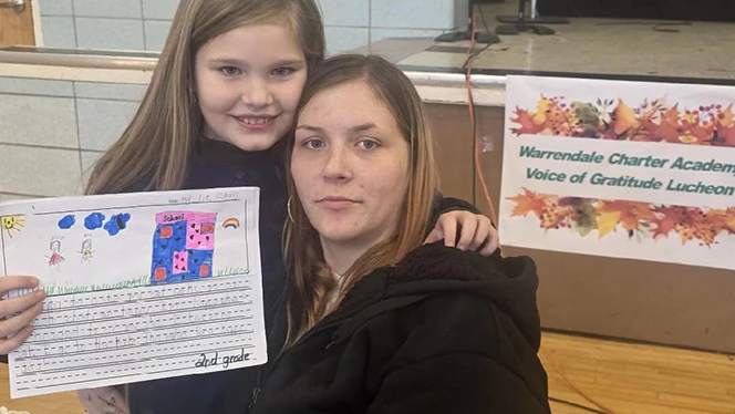 K-8 School in Detroit: Warrendale Charter Academy celebrates gratitude throughout the month of November.