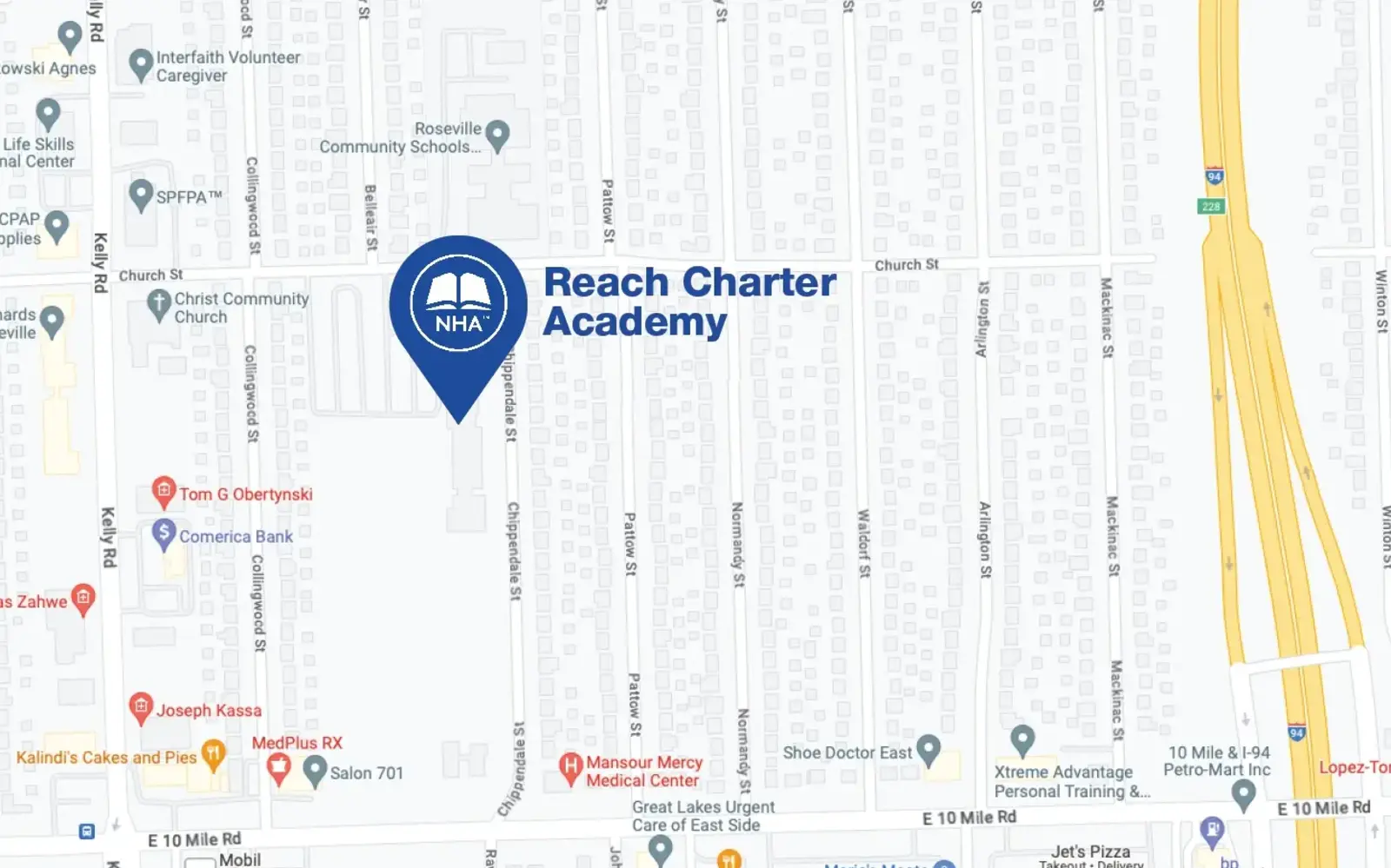 Map for Reach Charter Academy
