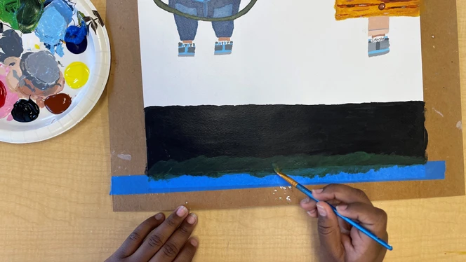 Student painting. Student painting.
