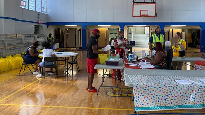 families attending the open house