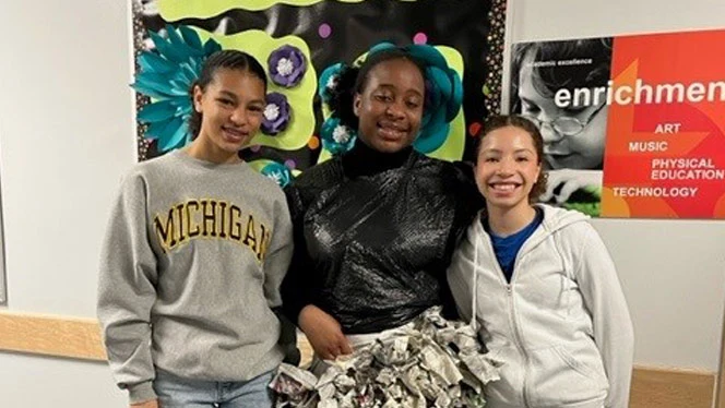 Plymouth Scholars student in Trashion Show.