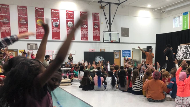 student assembly with Lion Heart  Experience