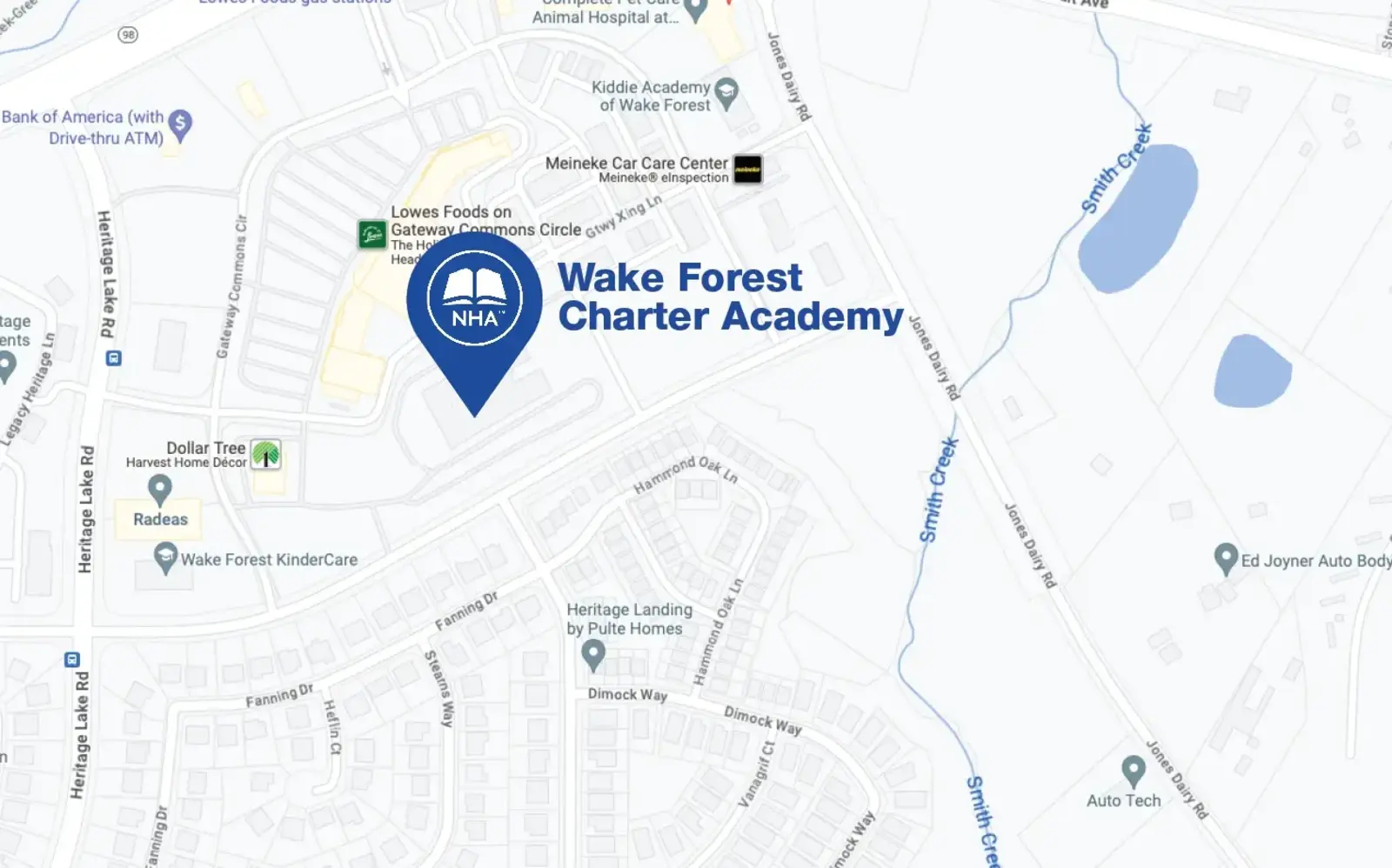 Map for Wake Forest Charter Academy