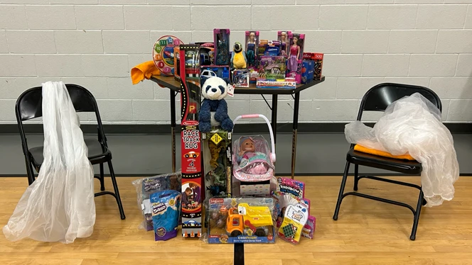 50 toys donated for Toys for Tots.