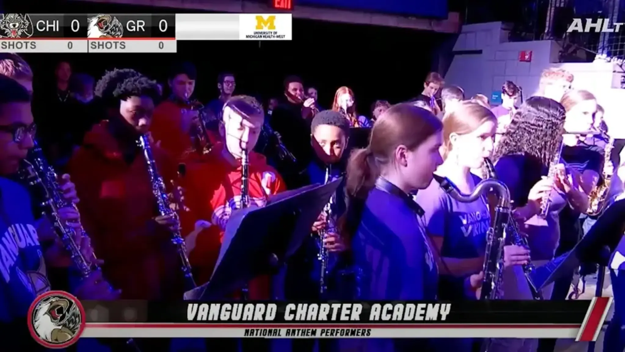 Vanguard Middle School Band Plays at the Griffins Game