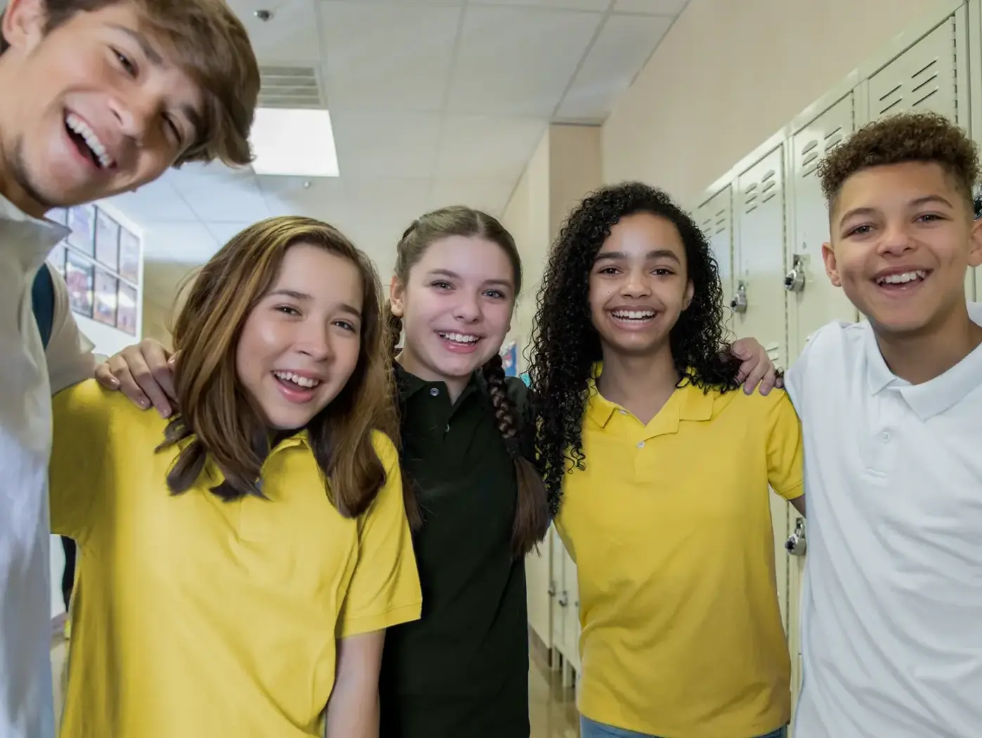 Students standing near lockers