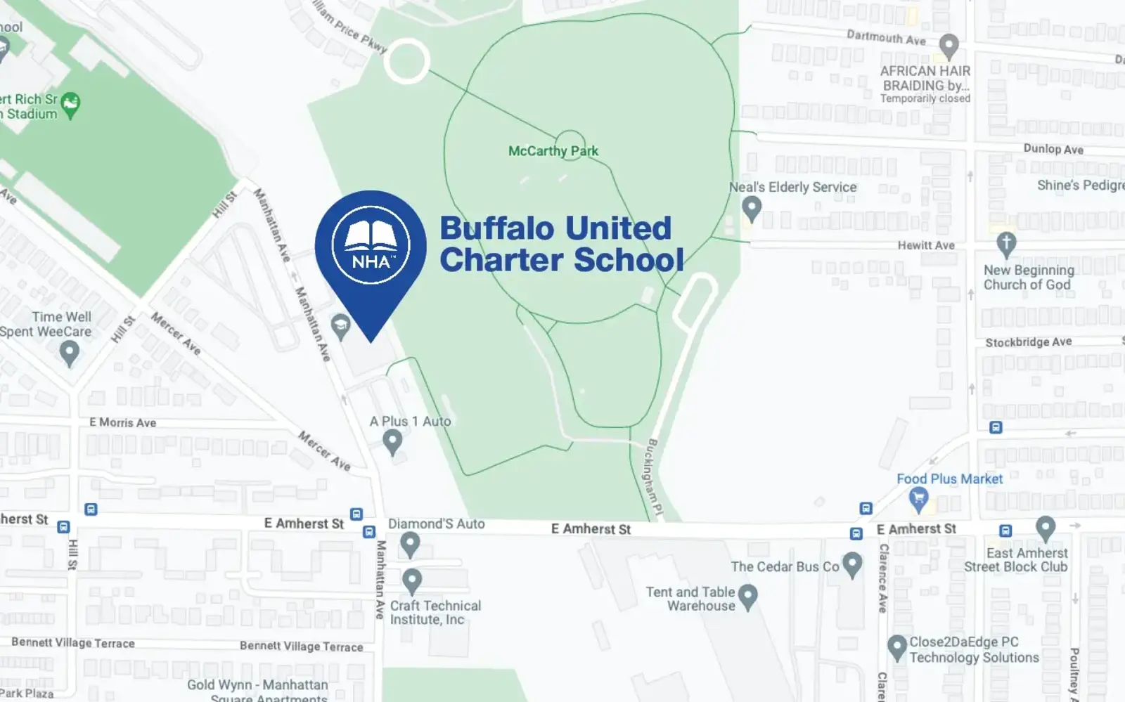 Map for Buffalo United Charter School