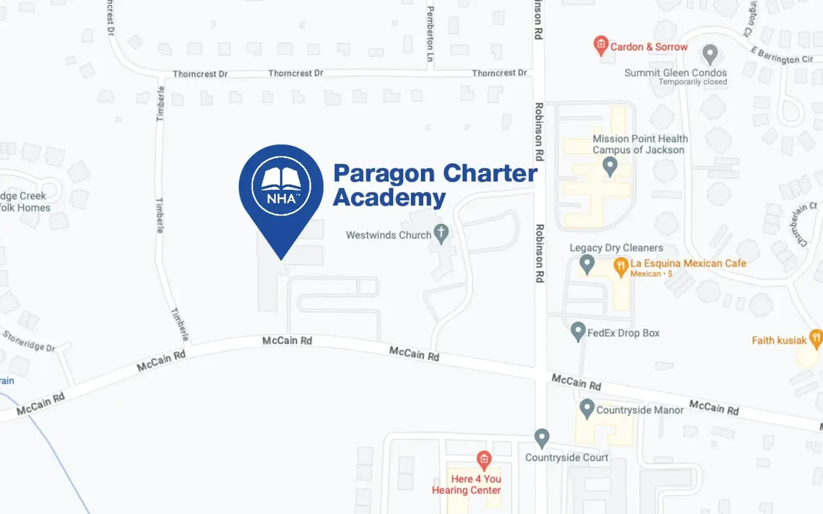 Map for Paragon Charter Academy