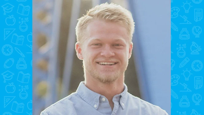 Jonah Witte smiling. Jonah Witte smiling.