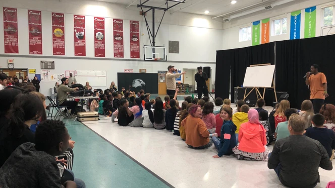 student assembly with Lion Heart  Experience