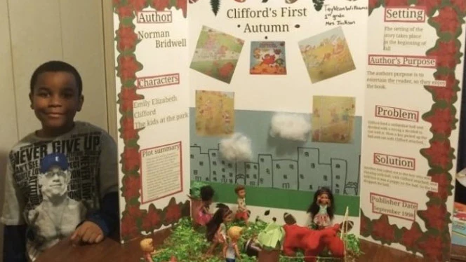 Detroit Premier student reading display