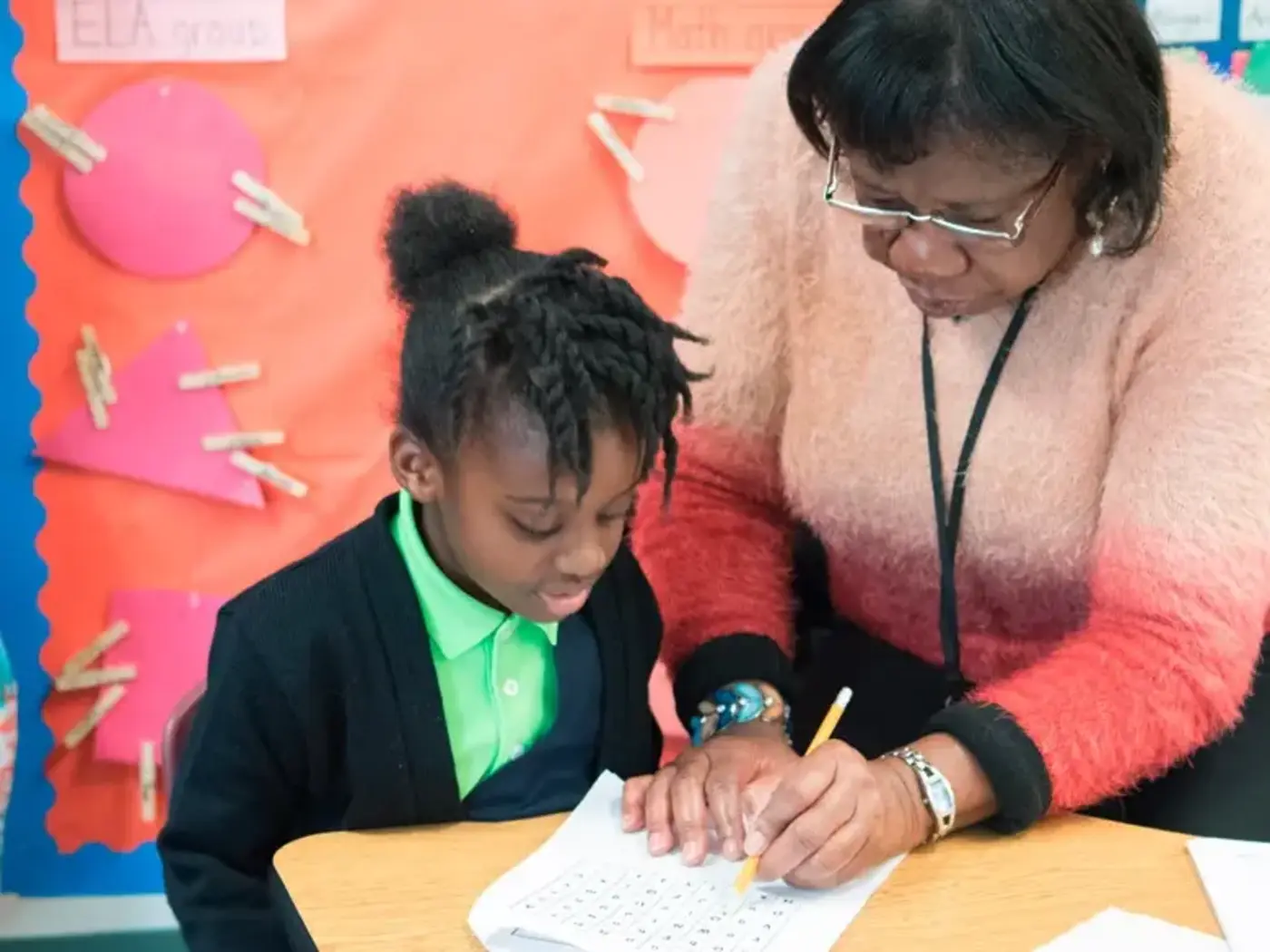 Student with teacher